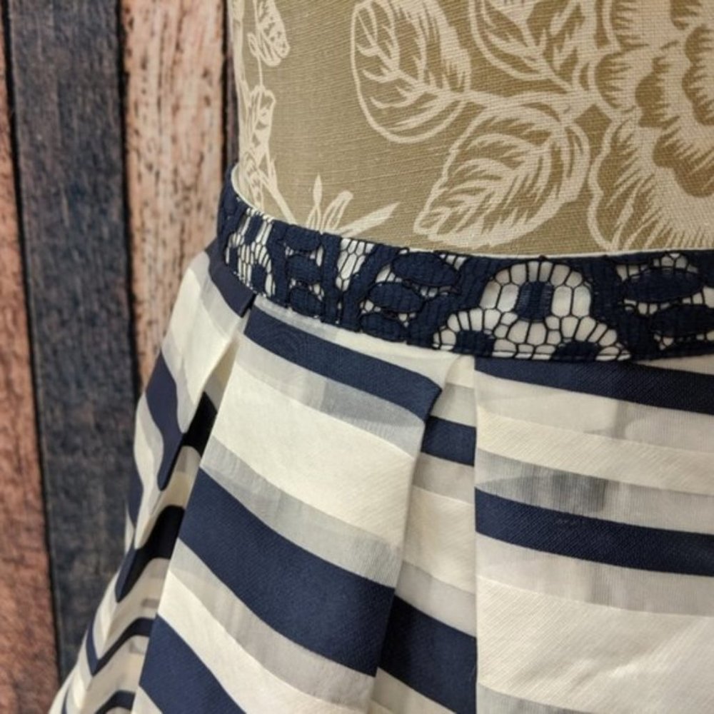 Navy and White Striped Formal Separates Skirt - Picture 5 of 6